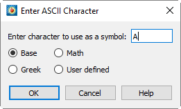 输入 ASCII 字符